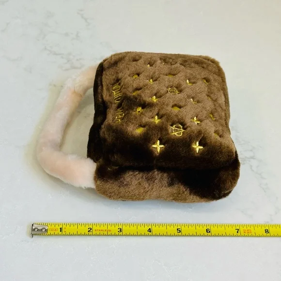 👜 SOLD👜 New Chewy Vuiton DOG TOY Handbag Chew Squeaky Toy. Small / Medium. Cute! - Picture 4 of 5